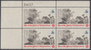 !a! USA Sc# 1477 MNH PLATEBLOCK (UL/34117) - American Bicentennial: Posting A Broadside - Ungebraucht