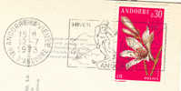 Andorre - Flamme 1973 Sur Carte Postle - Ski - Macchine Per Obliterare (EMA)