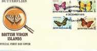 VIRGIN ISLANDS 1978 - Yvert 350/3 - FDC  Ill. Special Cancel - Butterfly - Iles Vièrges Britanniques