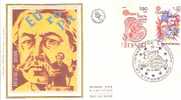 EUROPA/FRANCE/ FDC 1980 Sur SOIE/Aristide BRIAND Et Saint-Benoit  /1  Env. Obli.Strasbourg /cote 2005 =4.70 €ur - 1980