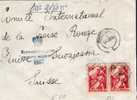 Pol141/  - POLEN - An Das Rote Kreuz,   Fahnenträger (2) Radom 1945, Luftpost N. Genf, Zensiert - Covers & Documents