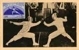 SPORT - ESCRIME - CARTE MAXIMUM De SAN MARIN En 1954 - FORMAT CPA - Fencing