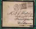 UK - 1878 FRONT MORNING COVER From GLASGOW To PHILADEPHIA With Pair Of SG 141 - Plate 11 - Lettering F-K / F-L - Storia Postale