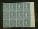 FRANCE N° 161 ** Bloc De 12 Centrage Parfait - 1903-60 Semeuse A Righe