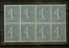 FRANCE N° 161 ** Bloc De 8 Centrage Parfait - 1903-60 Sower - Ligned