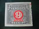 ERINOPHILIE/ VIGNETTE/ LABEL /AUFKLEBER/ ETICHETTE/ETIQUETA * FISCAL USA STATE OF OHIO VENDOR'S 9CT RECEIPTS (CLEVELAND - Fiscale Zegels