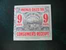 ERINOPHILIE/ VIGNETTE/ LABEL /AUFKLEBER/ ETICHETTE * FISCAL USA STATE OF OHIO PREPAID SALE TAXE 9CTC RECEIPTS (CLEVELAND - Fiscaux