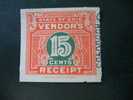 ERINOPHILIE/ VIGNETTE/ LABEL /AUFKLEBER/ ETICHETTE * FISCAL USA STATE OF OHIOVENDOR ' S 15CT RECEIPT (CLEVELAND) - Fiscal