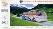 Bus. Pre-stamped Postcard, Postal Stationery - Busses