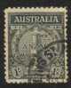 AUSTRALIA  1/-  BLACK  ANZAC  20TH ANNIVERSARY 1935  USED  CV40$A  READ DESCRIPTION !! - Service