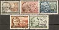 Hungary 1950 Mi# 1101-1105 * MH / Used - Ongebruikt