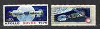 Lot De 2 Timbres Avec Thèmes Serie Complète Espace Apollo Soyouz USA20r - Colecciones & Lotes