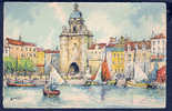 CPSM   BARRE DAYEZ   Barday  La Rochelle   17  La Tour De La Grosse Horloge Et Le Port  Dessin  Peinture - Barday