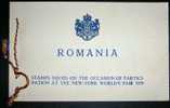Romania,Stamps,Event,Participation,New York World´s Fair 1939.,Special Album,vintage - Ongebruikt