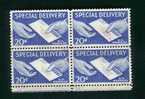 20 Cent Special Delivery - Block Of 4 Stamps - Letter Hand To Hand - Express & Recommandés