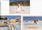 3 Carte Sur La Montagne - Bonhome De Neige / 3 Postcard On Mountain - Snow - Snow Men - Autres & Non Classés