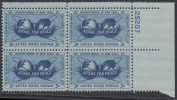 !a! USA Sc# 1070 MNH PLATEBLOCK (UR/25207/a) - Atoms For Peace - Ongebruikt