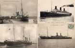 BATEAUX ...Paquebots..La France + La Navarre + Le Massilia .. 4 CP - Steamers