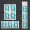 YT  2625 - Le 5.00 Turquoise Oblitéré - Parfait état - 1 Bloc De 4 + 2 Bandes De 3 - 1989-1996 Bicentenial Marianne