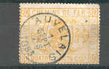 Timbre Chemins De Fer 80 C No 5 Cachet Postal AUVELAIS 1883   --  7/295 - Altri & Non Classificati