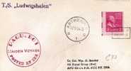 USG042a/ USA -  T.S.Ludwigshafen, Jungfernfahrt 1954.USA  Via  Antwerpen (Maiden Voyage) - Briefe U. Dokumente