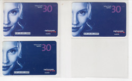 3 Value Card Natel Easy CHF 30.-- / SWISSCOM Mobile - 3 Dates Différente - Telecom Operators