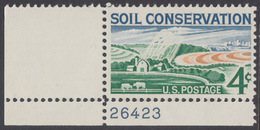 !a! USA Sc# 1133 MNH SINGLE From Lower Left Corner W/ Plate-# 26423 - Soil Conservation - Neufs