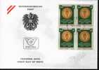 Fdc Autriche 1985 Armoiries Bloc 4 Université Karl Franzens Graz 1585 Médaille - Omslagen