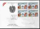 Fdc Autriche 1985 Sports Hiver Bloc 4 Ski Nordique Saut & Fond Seefeld - Hiver