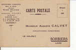 CPA Publicitaire (Exploitations Forestières Bois De Mines Scieries) Monsieur Auguste Calvet Sorbiers Loire 42 - Industrie