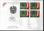 Fdc Autriche 1987 Congrès Mondial Savings Banks Vienne Bloc 4 - Coins
