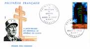 Env. FDC Polynésie Mémorial Au Général De Gaulle - Storia Postale