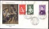 Saarland:1954FDC Michel354-6 Undamaged Cover And Stamps - Sonstige & Ohne Zuordnung