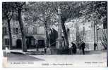 Cpa CUERS Place Francois Bernard -hommes à La Fontaine - Bien Animée - Ed A Bougault - Romani Tabac - Cuers