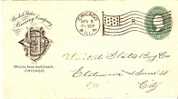 USG057  USA - / Bierbrauerei Chicago 1897 Flaggenstempel R (Bier, Beer, Cerveza) - ...-1900