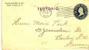 USG082 / USA -  Washington 5C.1910 Per USS Teutonic,Deutschl. - 1901-20