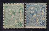 Monaco:1891-4 Yvert16grn.,25blue Mlh* Catalogue Of Yv.16 Is $515 - Autres & Non Classés