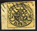 Altitalienische Staaten Kirchenstaat Mi.N° 4 F ; 3 Bay. Auf Briefstück 1852, Päpstliches Wappen - Etats Pontificaux