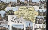 03...ALLIER..CARTE DEPARTEMENT....CPSM...ECRITE..‹(•¿•)› - Altri & Non Classificati