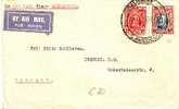 SRO015 /  SÜDRHODESIEN - Georg V, 1d+10d, 1933 Luftpost Nach Dresden (Brief, Cover, Letter, Lettre) - Southern Rhodesia (...-1964)