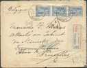 25 L. (strip Of 3) Canc. ATHENES/PARDRT.1 On Registered Cover To Brussels + Pm. 6/MA.  Interesting - 2902 - Lettres & Documents