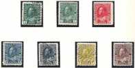 CANADA, 1912-1916, YT 93-99 (93+94 (*) ET 99 A, 93-94 B, 94 C, 95 A - Used Stamps