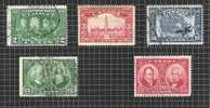 CANADA, 1927, YT 122,123,125,127 NON DENTEL. VERTICALEMENT GAUCHE, 128 @ - Used Stamps