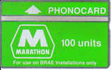 United Kindom-cur006-100units-marathon(thermographic Band) Tirage? 505d-used Card - Piattaforme Petrolifere