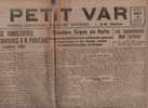 LE PETIT VAR 3/06/1922 - VILLES DU VAR - TOULON - ARSENAL - FASCISTES - IRLANDE - BRIGNOLES HYERES ST RAPHAEL - General Issues