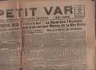 LE PETIT VAR 24 JUIN 1922  VILLES DU VAR - TOULON - MARINS MER NOIRE - SYRIE - MARECHAL WILSON - ST RAPHAEL SANARY GIENS - General Issues