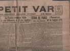 LE PETIT VAR 3/07/1922 - VILLES DU VAR - TOULON - LANGUE D'OC - COLOMB BECHARD - LA SEYNE MONACO BRIGNOLES PRADET HYERES - General Issues