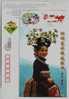 Golden Pheasant Finery Cloth Of Miao Minority,silver Headgear,CN06 Danzai Folk Custom Culture Advert Pre-stamped Card - Textile