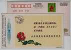 Rose Flower,friendship,China 1998 Beijing Xidan Friendship Group Advertising Pre-stamped Card - Rosen