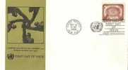 ONU UNO NEW YORK FDC Premier Jour Poste  65 Déclaration Des Droits De L´Homme 1958 (main Hand Hande) - FDC